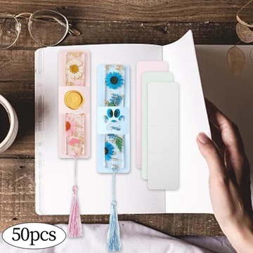 50x koszulki na zakładki do zakładek Kraft, mieszane kolory