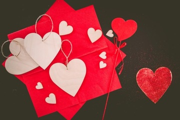 Деревянное СЕРДЦЕ HEARTS 4см 100шт украшение