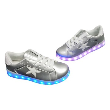 Adidasy LED sportowe ŚWIECĄCE SILVER/W-STAR USB 40