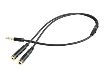 ADAPTER DO SŁUCHAWEK METAL MINI JACK 4-Pin / 2xMIN