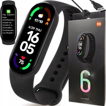 M6 OPASKA SPORT SMARTWATCH SMARTBAND ZEGAREK