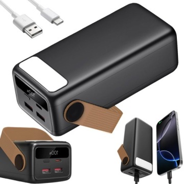 Powerbanka 22,5 W Rychlé Nabíjení 1 Typu C 2 Usb A S držákem 40000 Mah