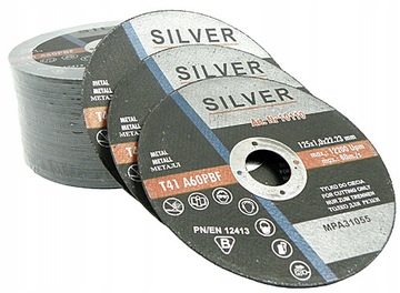 50 szt. TARCZA DO CIĘCIA METALU 125 mm x 1,0 SILVER
