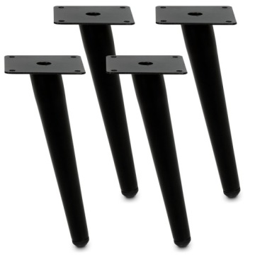 4 x NÓŻKA NOGA MEBLOWA CZARNA SKOŚNA LOFT NOGA DO STOLIKA SZAFKI SOFY H20CM