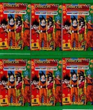 6 SASZETEK Z KARTAMI DRAGONBALL UNIVERSAL COLLECTION PANINI