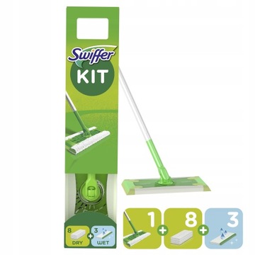 SWIFFER mop 11 wkładów 8 suchych 3 mokre STARTER