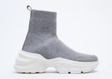 ZARA SZARE ELASTYCZNE SPORTOWE BUTY SNEAKERSY 36