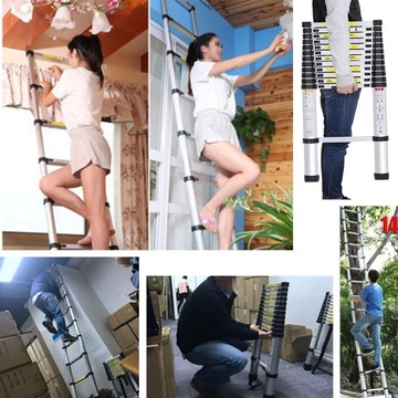 Телескопическая складная лестница 3,8 м, противоскользящая