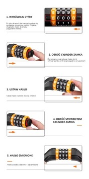 Zapięcie zabezpieczenie rowerowe mocne długi rozmiar 2 metry na szyfr