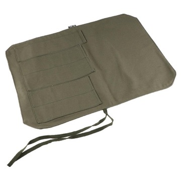 Przenośny portfel płócienny szefa kuchni unisex Carry Case Roll 5 Compartment , zielony