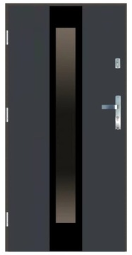 Drzwi zewnętrzne 55 mm LI4 BLACK ANTRACYT 90 LEWE