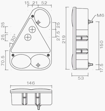 Задний комбинированный фонарь Aspöck Earpoint, левый, 5PIN