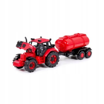 Czerwony Traktor Belarus z cysterną czerwony