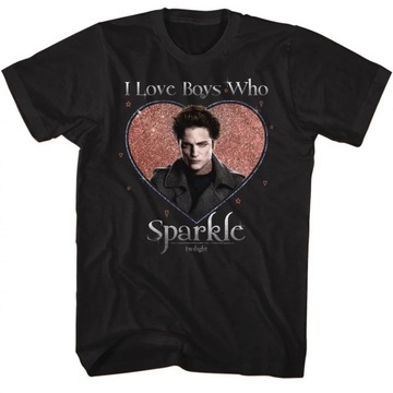 Saga Zmierzch! Love the Sparkle - Edward Czarna koszulka, S