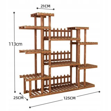 ДЕРЕВЯННАЯ ПОДСТАВКА ДЛЯ ЦВЕТОВ 7 ЯРУСОВ + АКСЕССУАРЫ