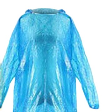 10 одноразовых плащей Плащ с капюшоном и шнурком для экстренной помощи синий