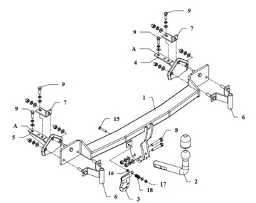 NOVÝ ZAŘÍZENÍ(HÁK) TÁŽNÝ DO BMW SÉRIE 5 E39 SEDAN 4 DRZ. 12.1995-2001 AUTO-HAK