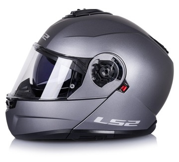 LS2 KASK MOTOCYKLOWY SZCZĘKOWY Z BLENDĄ FF908 STROBE II SOLID MAT TITAN L