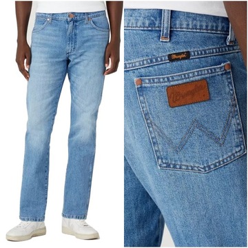 Męskie spodnie jeansowe proste Wrangler GREENSBORO W32 L30