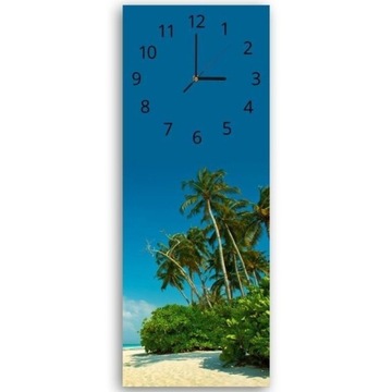 Obraz z zegarem widok plaża 25x65 ścienny zegar