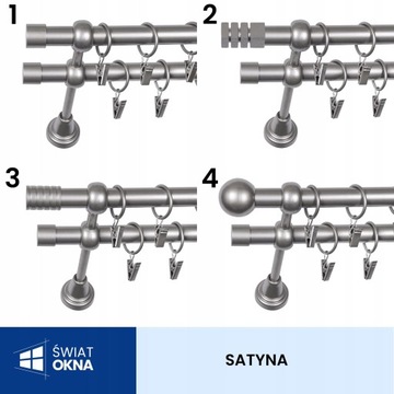 KARNISZ METALOWY FI 19 PODWÓJNY 240 CM + ŻABKI