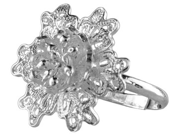 VERSIL pierścionek regulowany z kwiatkiem kwiat ażur SREBRO 0,925