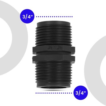 Złączka 3/4 GZ Nypel Łącznik DWUZŁĄCZKA Węża Rury LINII NAWADNIANIA Złąc C5