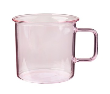 Kubek z uszkiem (szklany różowy) 350ml Muurla