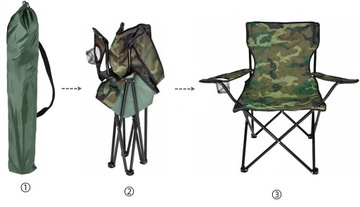 KRZESŁO SKŁADANE Z POKROWCEM TURYSTYCZNE OGRODOWE PLAŻOWE WĘDKARSKIE MORO
