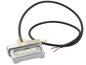 УНИВЕРСАЛЬНЫЙ ДЕРЖАТЕЛЬ НОМЕРНОГО ЗНАКА АЛЮМИНИЕВЫЙ СЕРЕБРИСТЫЙ СВЕТОДИОДНЫЙ