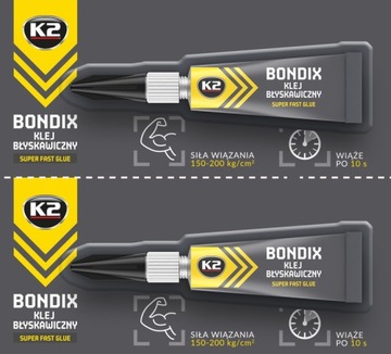 2x SUPER SZYBKOSCHNĄCY KLEJ UNIWERSALNY K2 BONDIX