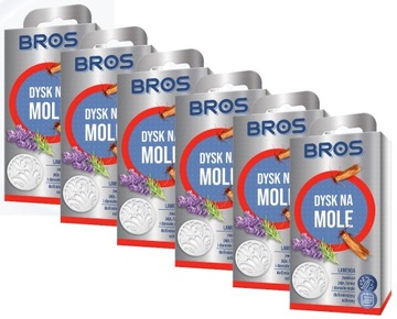 BROS DYSK NA MOLE ODZIEŻOWE LAWENDA x 6szt ZESTAW
