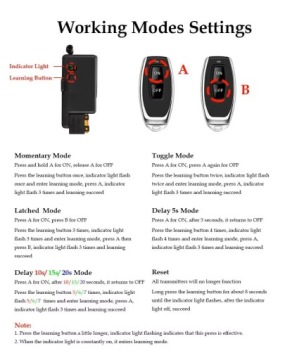 Беспроводной пульт дистанционного управления RF 433Mhz + реле 220V 30A