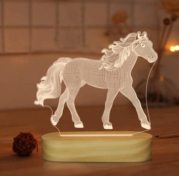 Lightzz Lampa dekoracyjna 3D LED wzór: koń