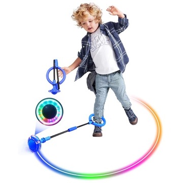 ХУЛА-ХОП ДЛЯ ДЕТЕЙ СКАЛАВКА ДЛЯ СКИППЕРА С СВЕТОДИОДНОЙ НОГОЙ СКЛАДНАЯ СИНЯЯ