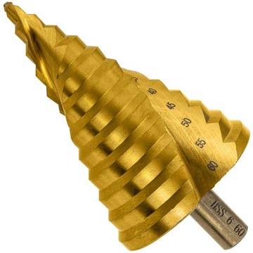 WIERTŁO STOPNIOWE STOŻKOWE SPIRALNE HSS 6-60 MM