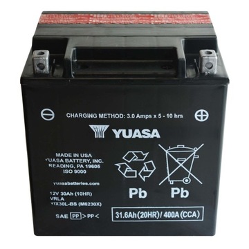 YUASA YIX30L YIX30L-BS 12V 31,6Ah 400A URUCHOMIONY