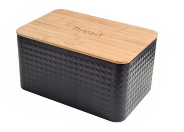 Набор BREAD BOX + 3 контейнера, ЧЕРНЫЙ металл/дерево