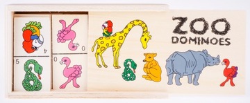 ДЕРЕВЯННАЯ КАРТИНКА ДОМИНО ЖИВОТНЫЕ 28 ШТ.