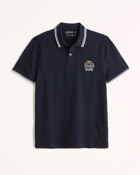 A&F ~ Granatowe Polo ~ Logo New York ~ L