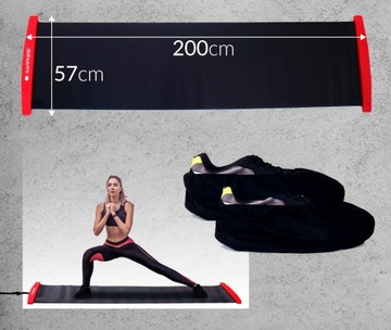 SLIDE MAT с ограничителями SLIDE BOARD тренировочный для упражнений на ноги СКОЛЬЖЕНИЕ