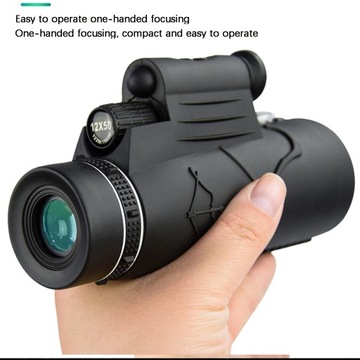 Бинокль 12x50 HD LED с ночным видением, черный