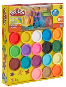 Play Doh Ciastolina Mega Zapas 18 Tub 1kg +akcesoria A4897