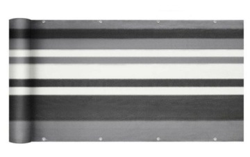 балконное покрытие HDPE 220g балконный коврик 75×300 CM черно-белые полосы PREMIUM