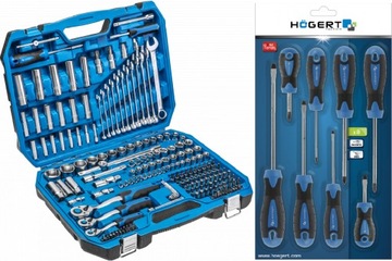 НАБОР ОТВЕРТОК HOGERT 8 ​​шт. ТОРЦЕВЫЕ КЛЮЧИ ИНСТРУМЕНТЫ 1/4,3/8,1/2 дюйма 222 шт.