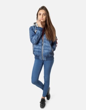 Kurtka Bomberka Damska Ocieplana 23360 r XL jeans