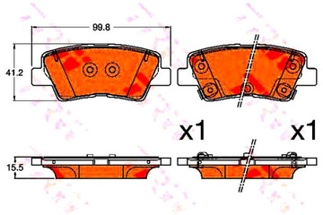 TRW GDB3594 Комплект тормозных колодок, тормоза