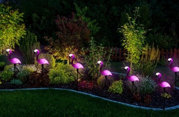 СИД СОЛНЕЧНАЯ САДОВАЯ ЛАМПА С ФЛАМИНГИОНАМИ, 3 шт.