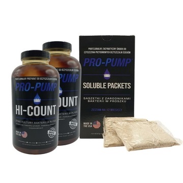 Pro-Pump ZESTAW Bakterie do OCZYSZCZALNI SZAMBA + 2x UDRAŻNIACZ DRENAŻY