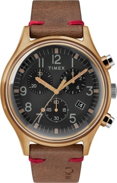 Zegarek męski na pasku brązowym Timex Indiglo
